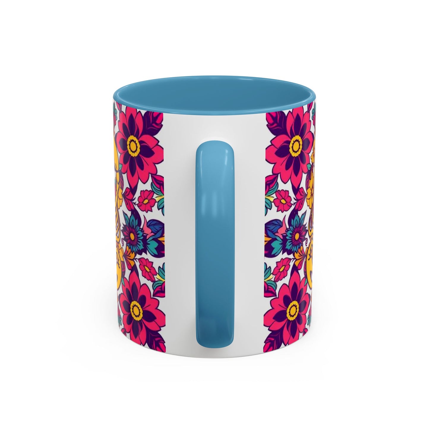 Accent Coffee Mug, Scorpio, Zodiac v2. Flower Pattern, (11, 15oz)