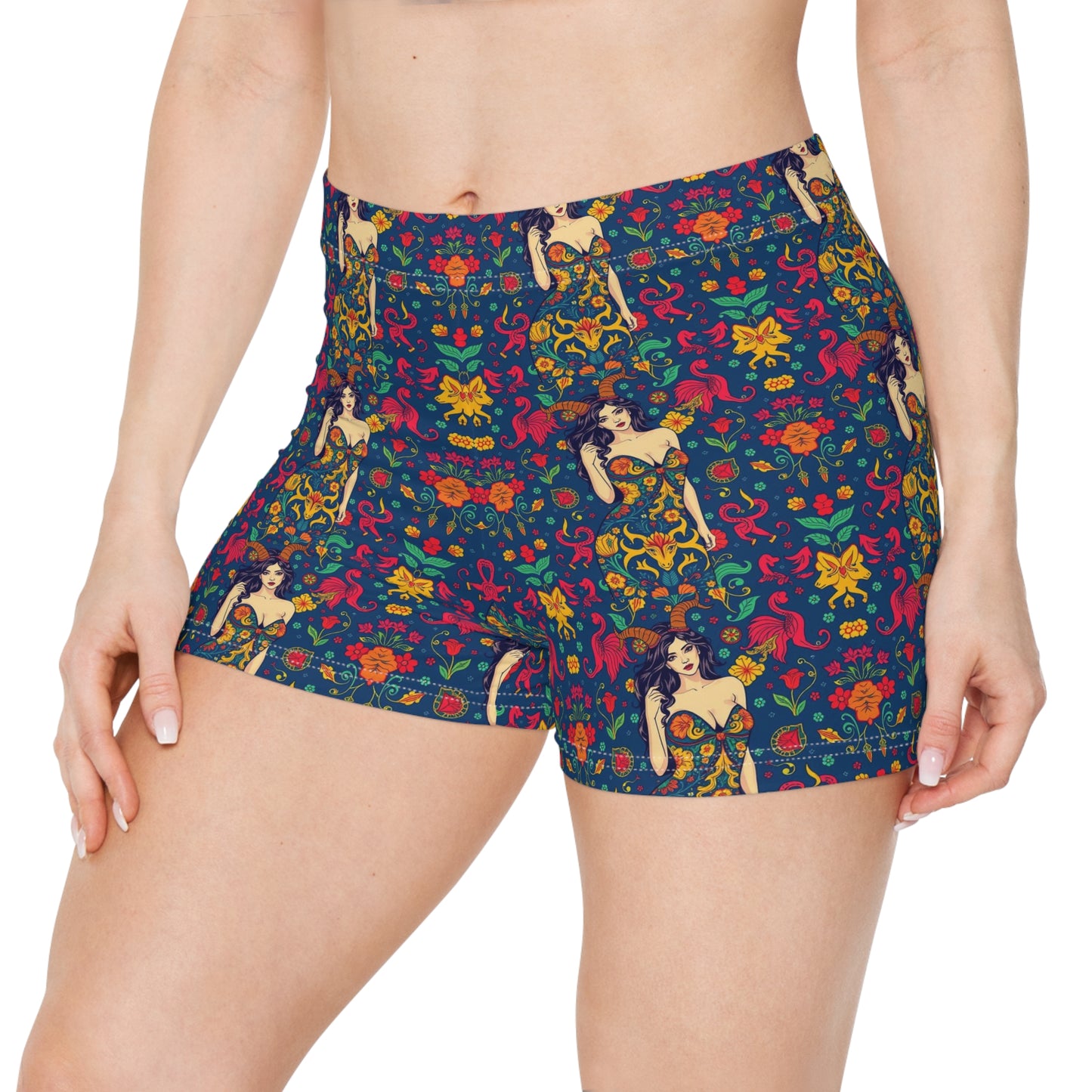 Women's Shorts, (AOP), Capricorn, Zodiac v2, Sexy Pattern