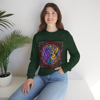 Unisex Heavy Blend™ Crewneck Sweatshirt, Glass, Gemini Zodiac Design