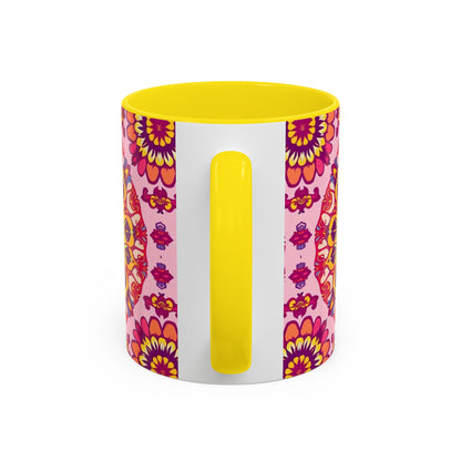 Accent Coffee Mug, Capricorn, Zodiac v3, Flower Pattern, (11, 15oz)