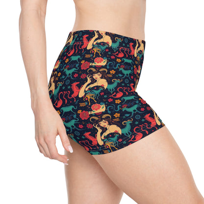 Women's Shorts, (AOP), Capricorn, Zodiac v4, Sexy Pattern