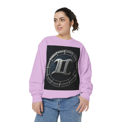 Garment-Dyed Sweatshirt, Unisex, Space Symbol Design v1, Gemini