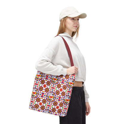 Tote Bag, (AOP), Sagittarius, Zodiac v2, Flower Pattern