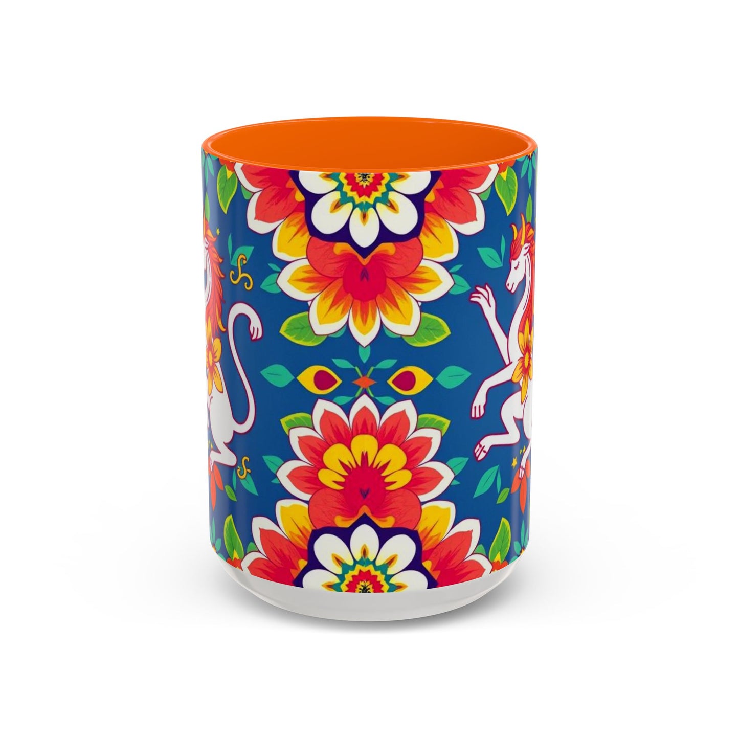 Accent Coffee Mug, Virgo, Zodiac v3. Flower Pattern, (11, 15oz)