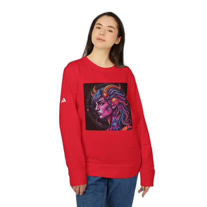 Adidas, Unisex Fleece Crewneck Sweatshirt, Virgo, Pop Art, Zodiac