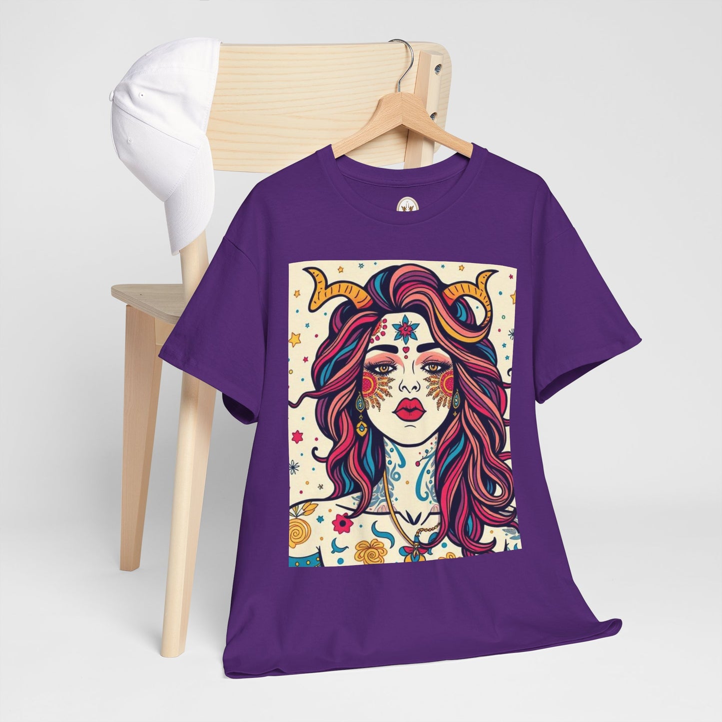 Unisex Heavy Cotton T-Shirt, Virgo, Zodiac v3, Sexy Art