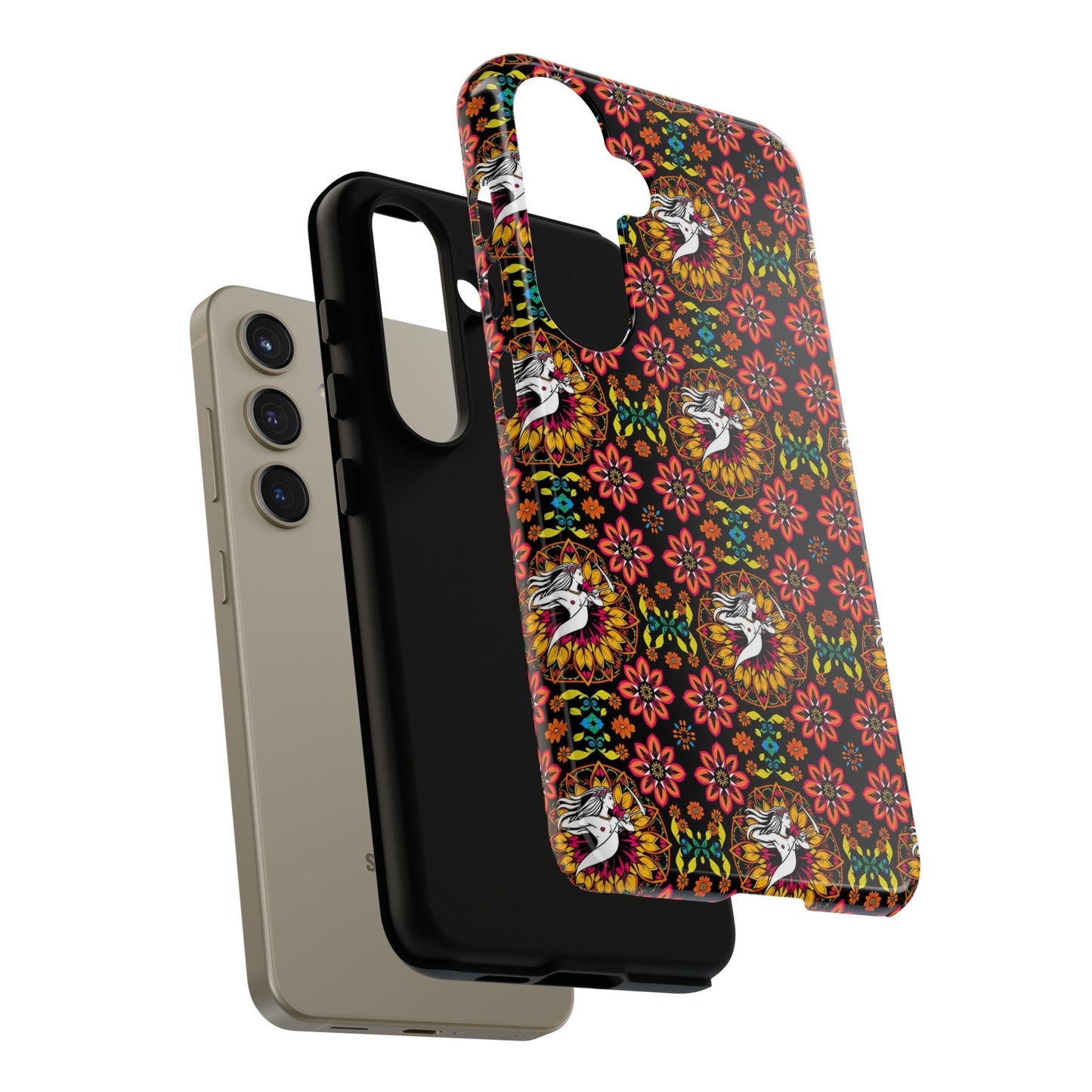 Tough Cases, Sagittarius, Zodiac v2, Flower Pattern