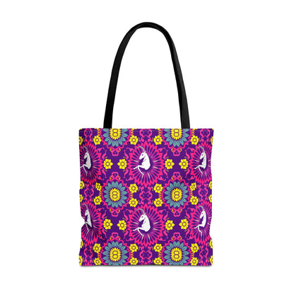 Tote Bag, (AOP), Capricorn, Zodiac v5, Flower Pattern