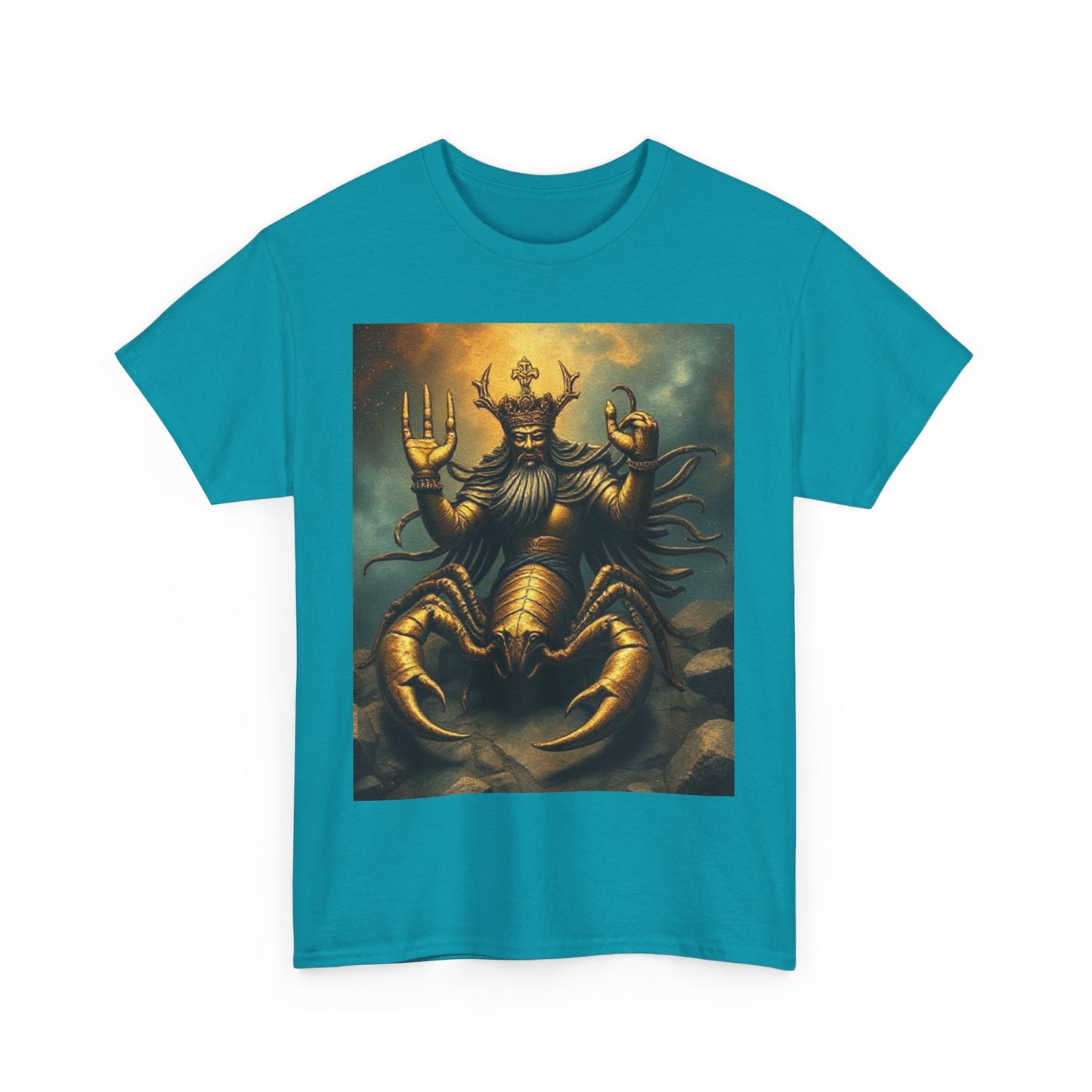 Unisex Heavy Cotton T-Shirt, Desert Scorpio King v1, Zodiac Design