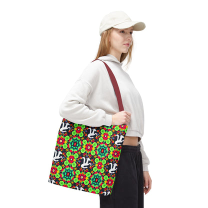 Tote Bag, (AOP), Aquarius, Zodiac v4, Flower Pattern