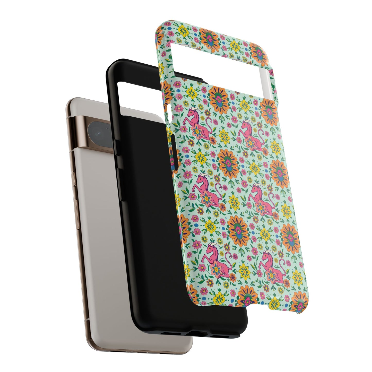 Tough Cases, Aquarius, Zodiac, Flower Pattern