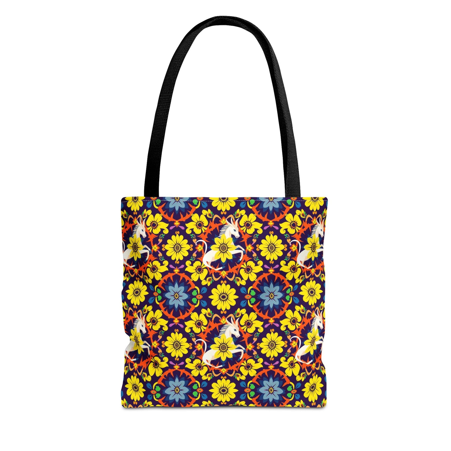 Tote Bag (AOP), Aquarius, Zodiac v1, Flower Pattern