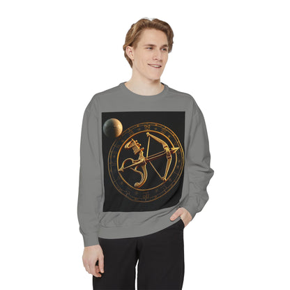 Garment-Dyed Sweatshirt, Unisex, Space Symbol Design, Sagittarius