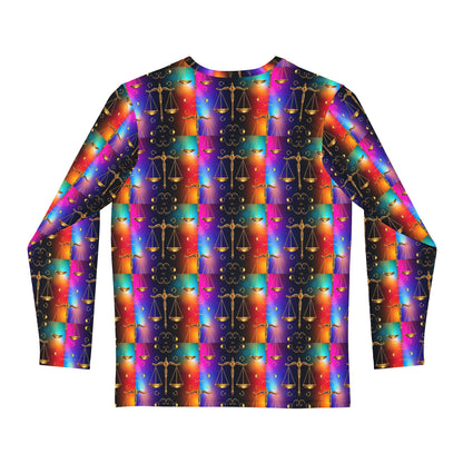 Men's Long Sleeve Shirt, (AOP), Libra, Zodiac v1, Pattern