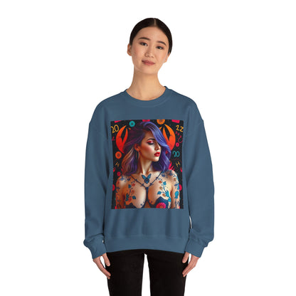 Unisex Heavy Blend™ Crewneck Sweatshirt, Cancer, Zodiac v3, Sexy Pattern