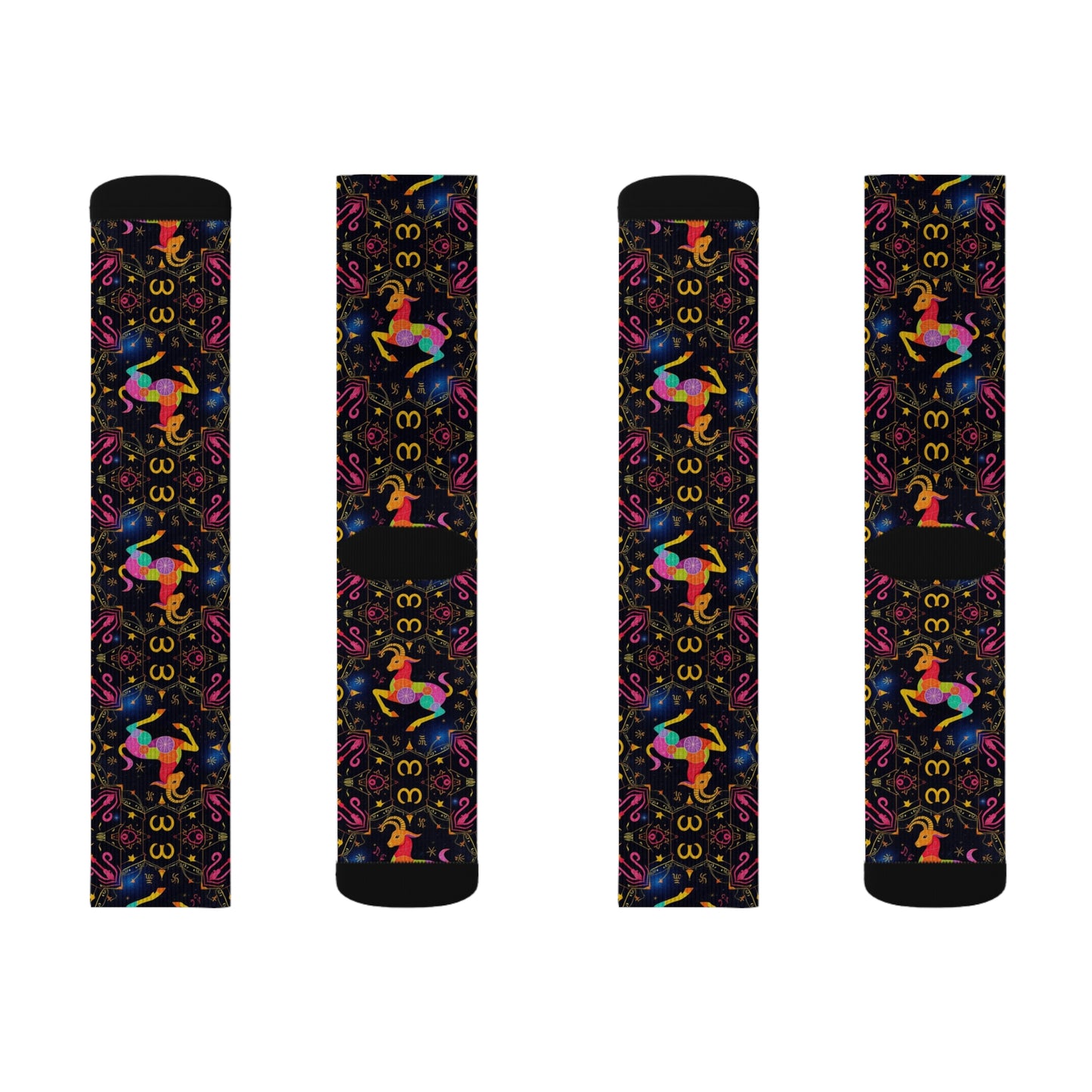 Sublimation Socks, Capricorn, Zodiac v3, Pattern