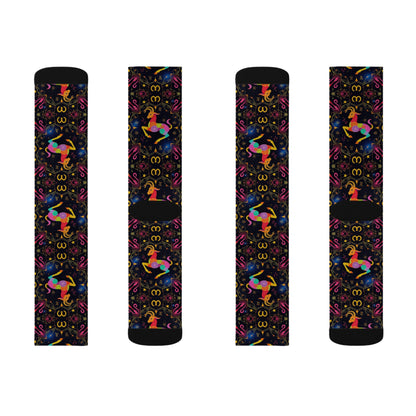 Sublimation Socks, Capricorn, Zodiac v3, Pattern
