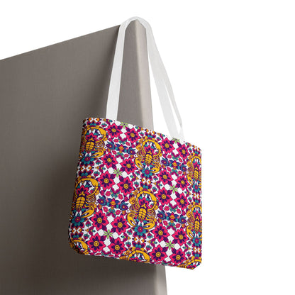 Tote Bag (AOP), Scorpio, Zodiac v1, Flower Pattern