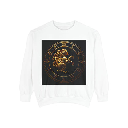 Garment-Dyed Sweatshirt, Unisex, Space Animal Design v1, Virgo