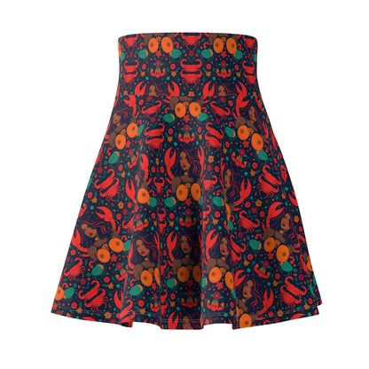 Women's Skater Skirt, (AOP), Cancer, Zodiac v3, Sexy Pattern