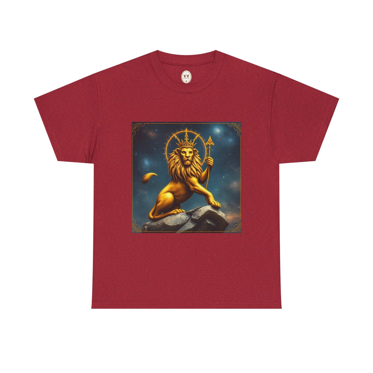 Unisex Heavy Cotton T-Shirt, King of Lions, Leo Zodiac Design