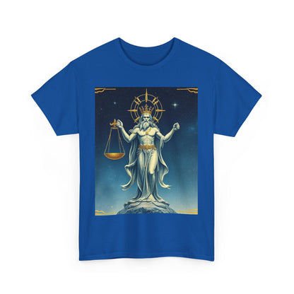 Unisex Heavy Cotton T-Shirt Space v2, Libra God, Zodiac Design