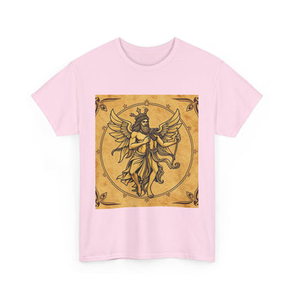 Unisex Heavy Cotton T-Shirt, Pencil Art, Gemini Zodiac Design