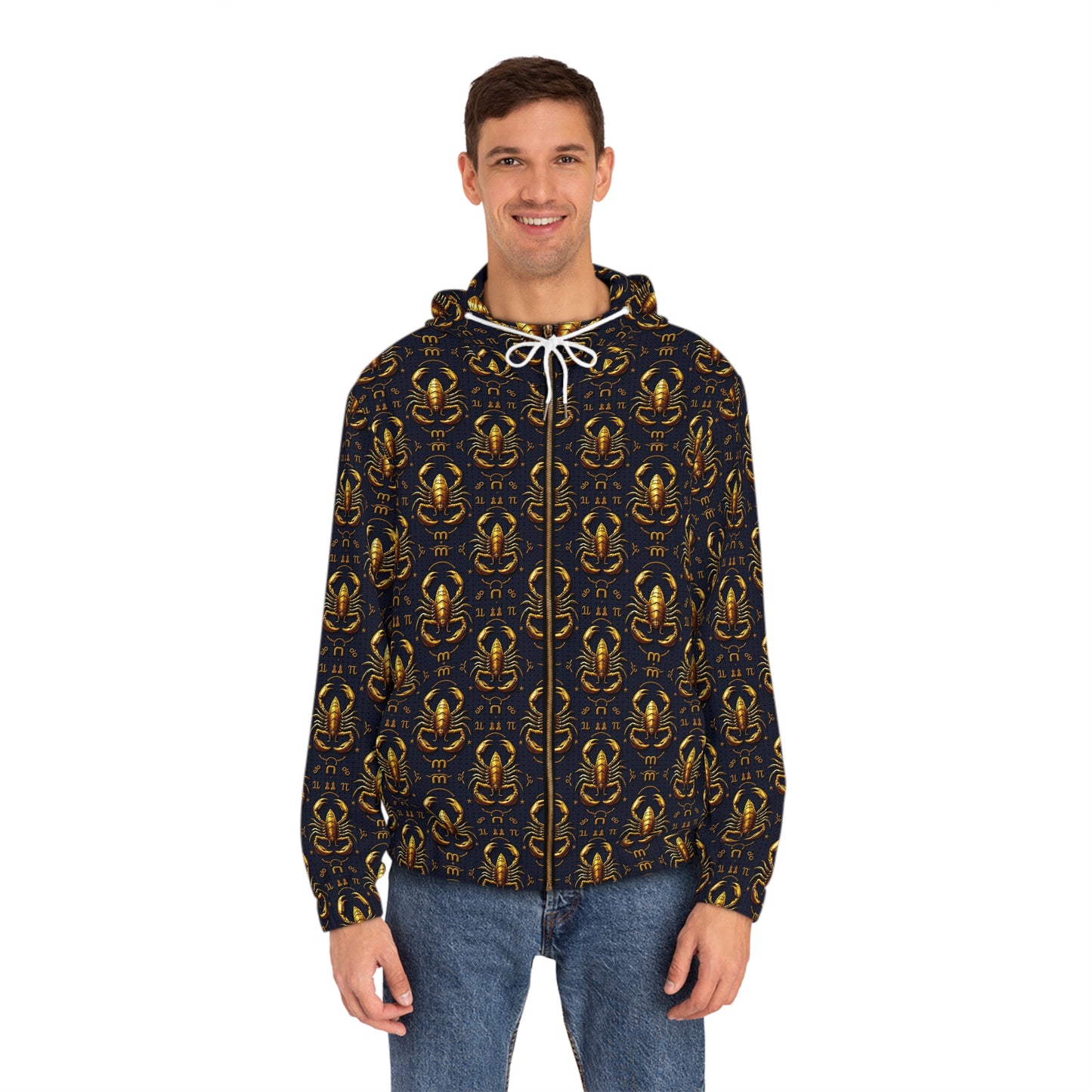 Full-Zip Hoodie (AOP), Scorpio, Zodiac v4, Pattern
