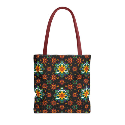Tote Bag (AOP), Libra, Zodiac v2, Flower Pattern