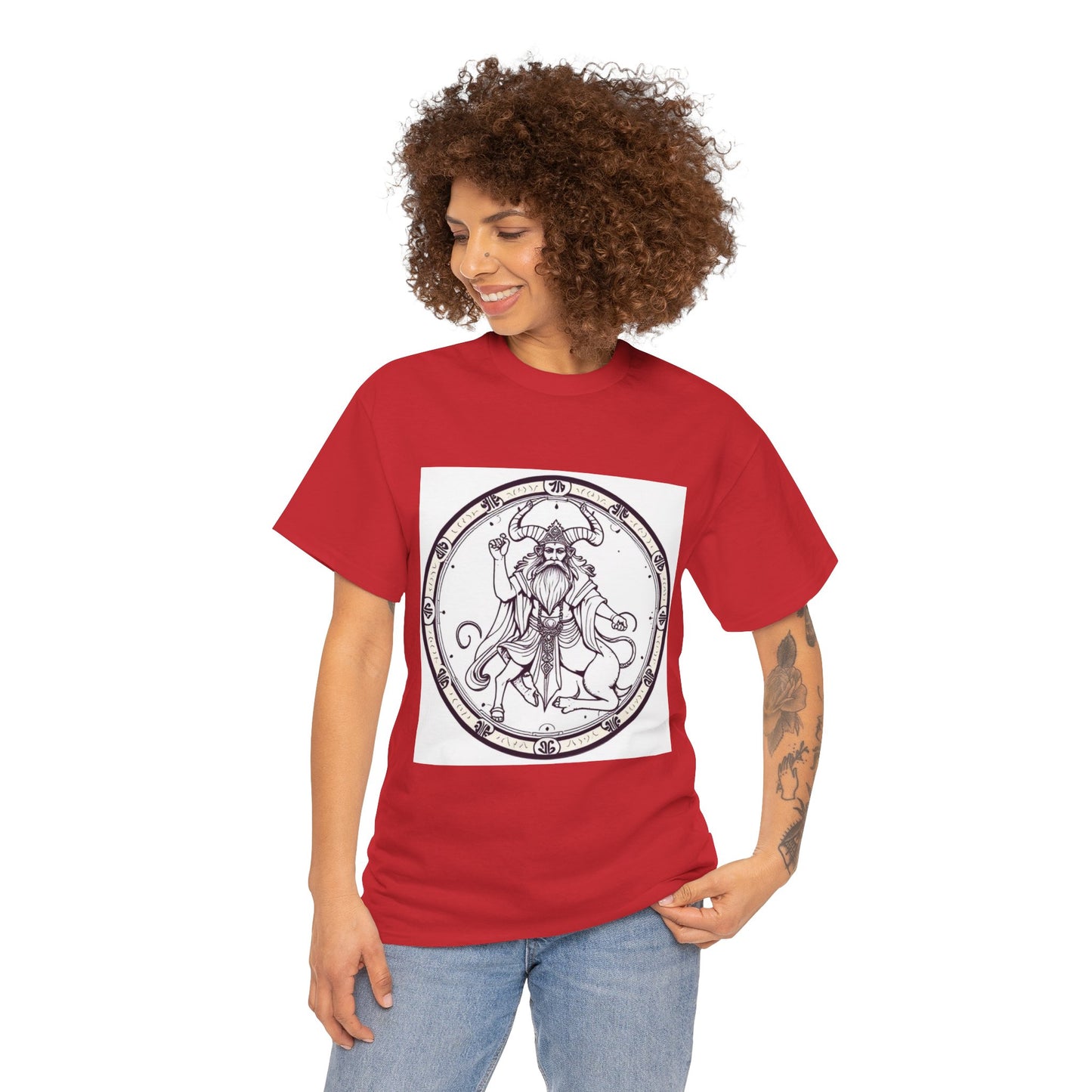 Unisex Heavy Cotton T-Shirt, Bull Centaur, Taurus Zodiac Design