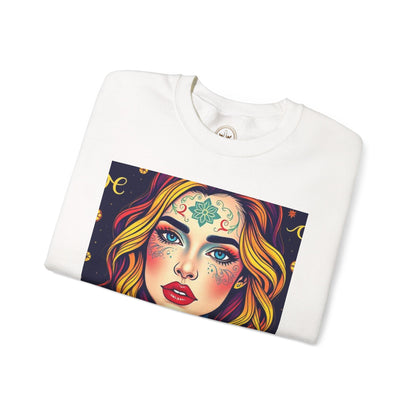 Unisex Heavy Blend™ Crewneck Sweatshirt, Aquarius, Zodiac, Sexy Pattern