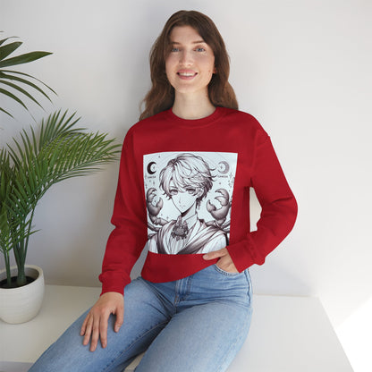 Unisex Heavy Blend™ Crewneck Sweatshirt,Two Moon, Cancer Zodiac Design