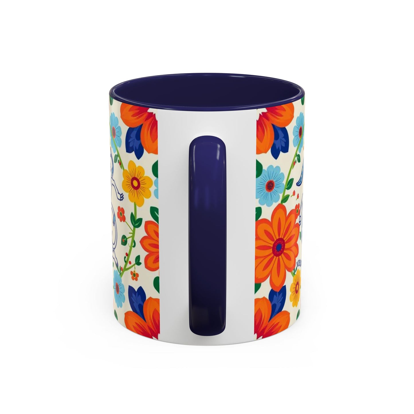 Accent Coffee Mug, Virgo, Zodiac v2. Flower Pattern, (11, 15oz)