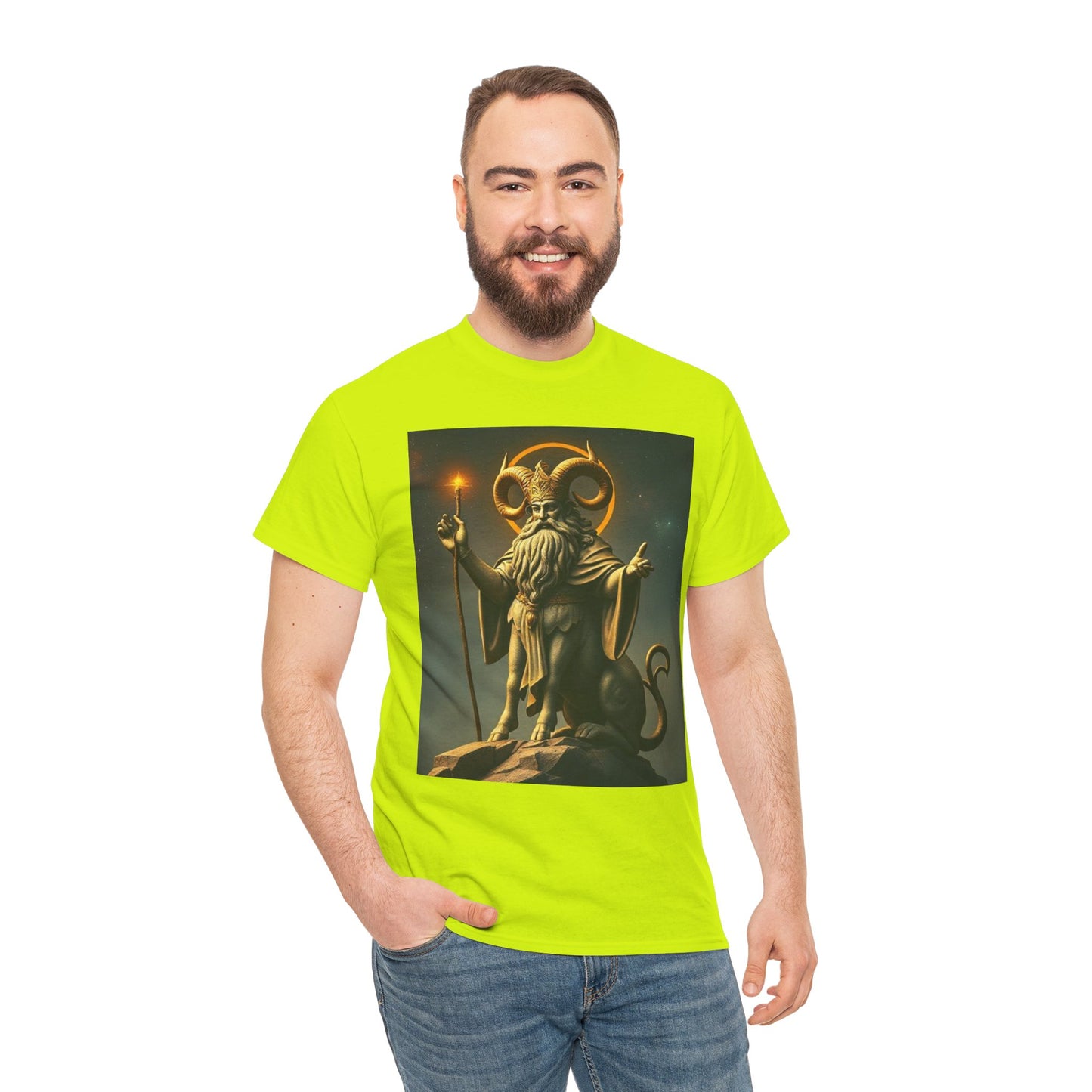 Unisex Heavy Cotton T-Shirt, Taurus God v1, Zodiac Design