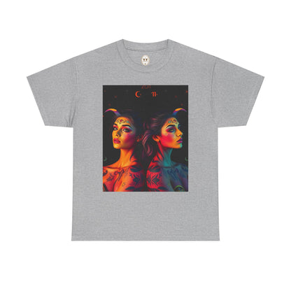 Unisex Heavy Cotton T-Shirt, Gemini, Zodiac, Sexy Art