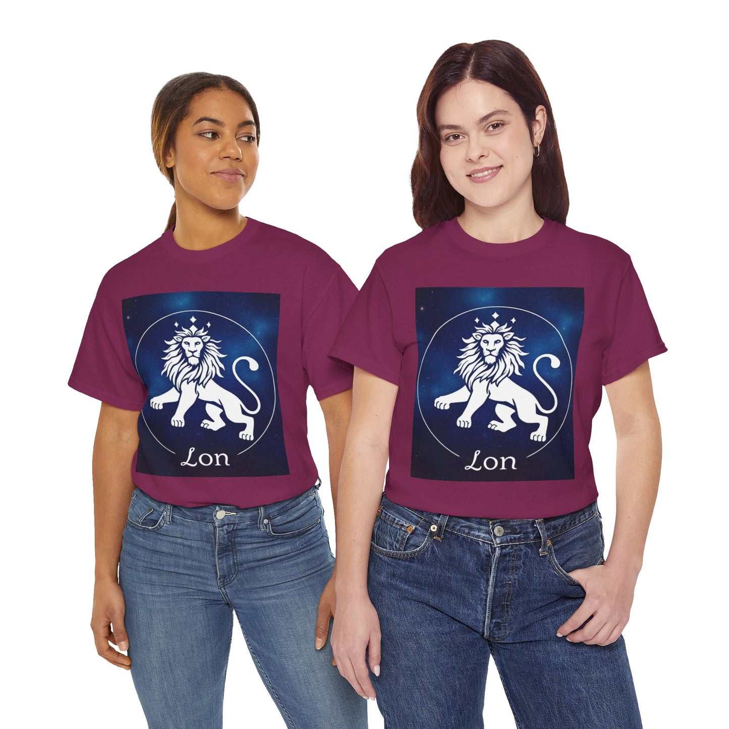 Unisex Heavy Cotton T-Shirt, Space Lion v1, Leo Zodiac Design