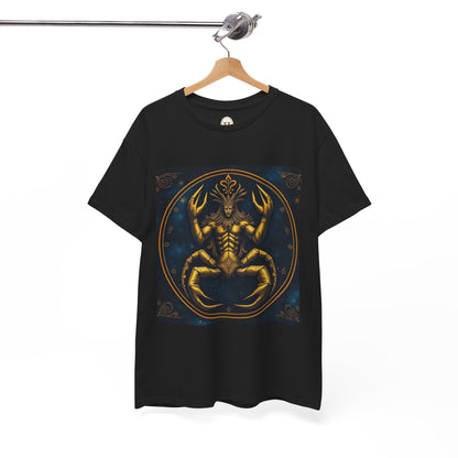 Unisex Heavy Cotton T-Shirt, Scorpion King 1v, Cancer Zodiac Design