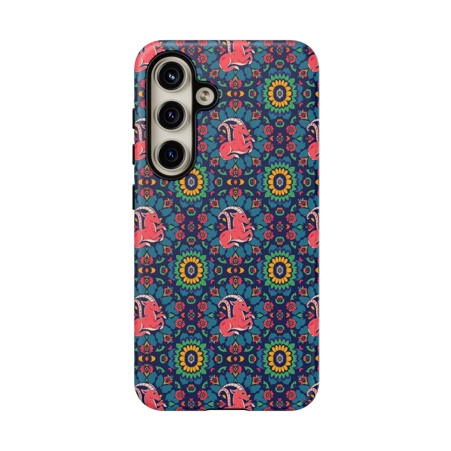 Tough Cases, Capricorn, Zodiac v1, Flower Pattern