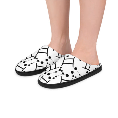 Women's Indoor Slippers, Gemini Zodiac Sign