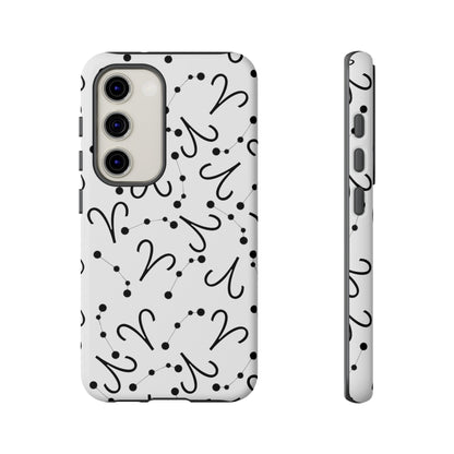 Tough Cases with the Aries Zodiac sign for iPhone, Samsung Galaxy, and Google Pixel devices
