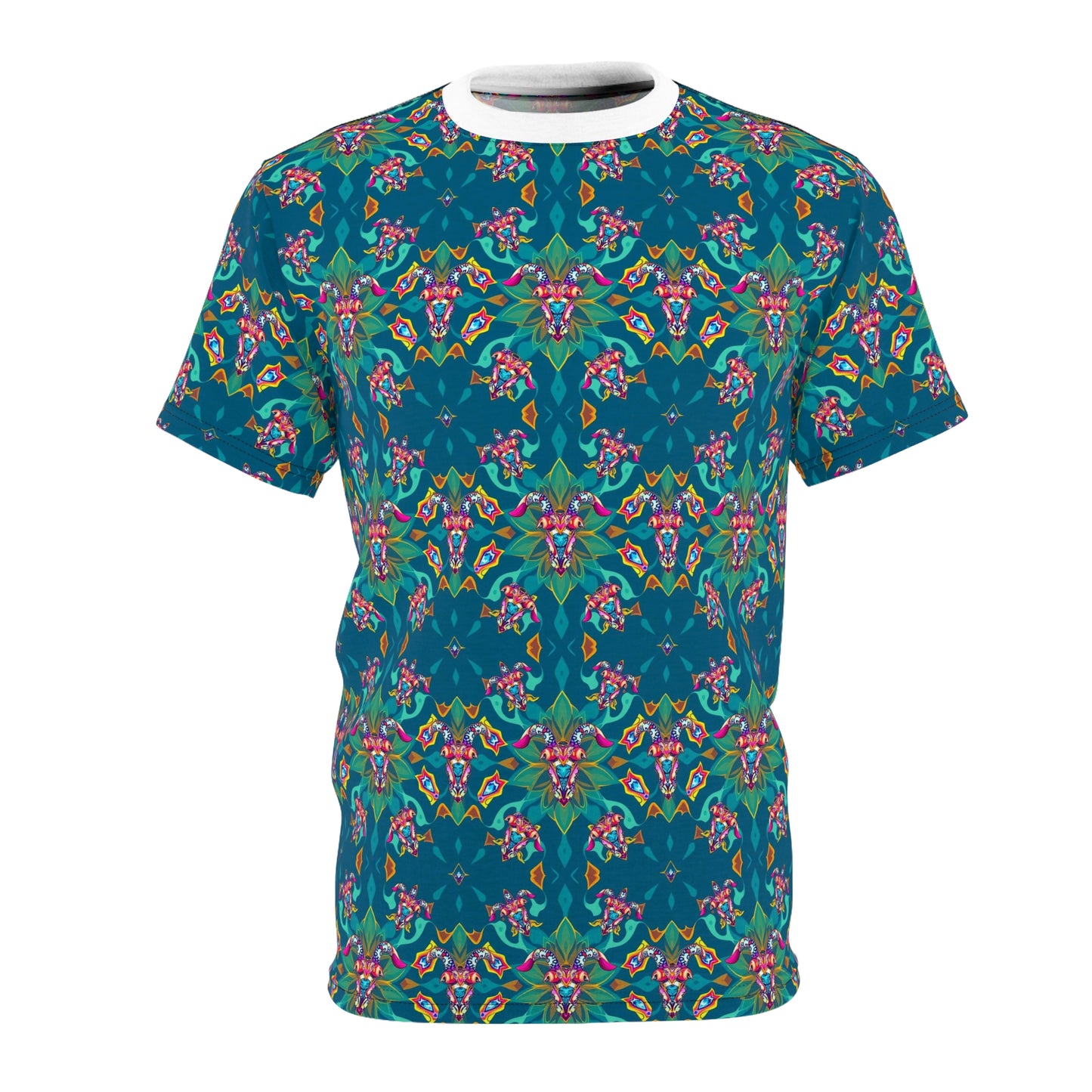 Unisex Cut & Sew T-Shirt, (AOP), Taurus, Zodiac v2, Jewels Pattern