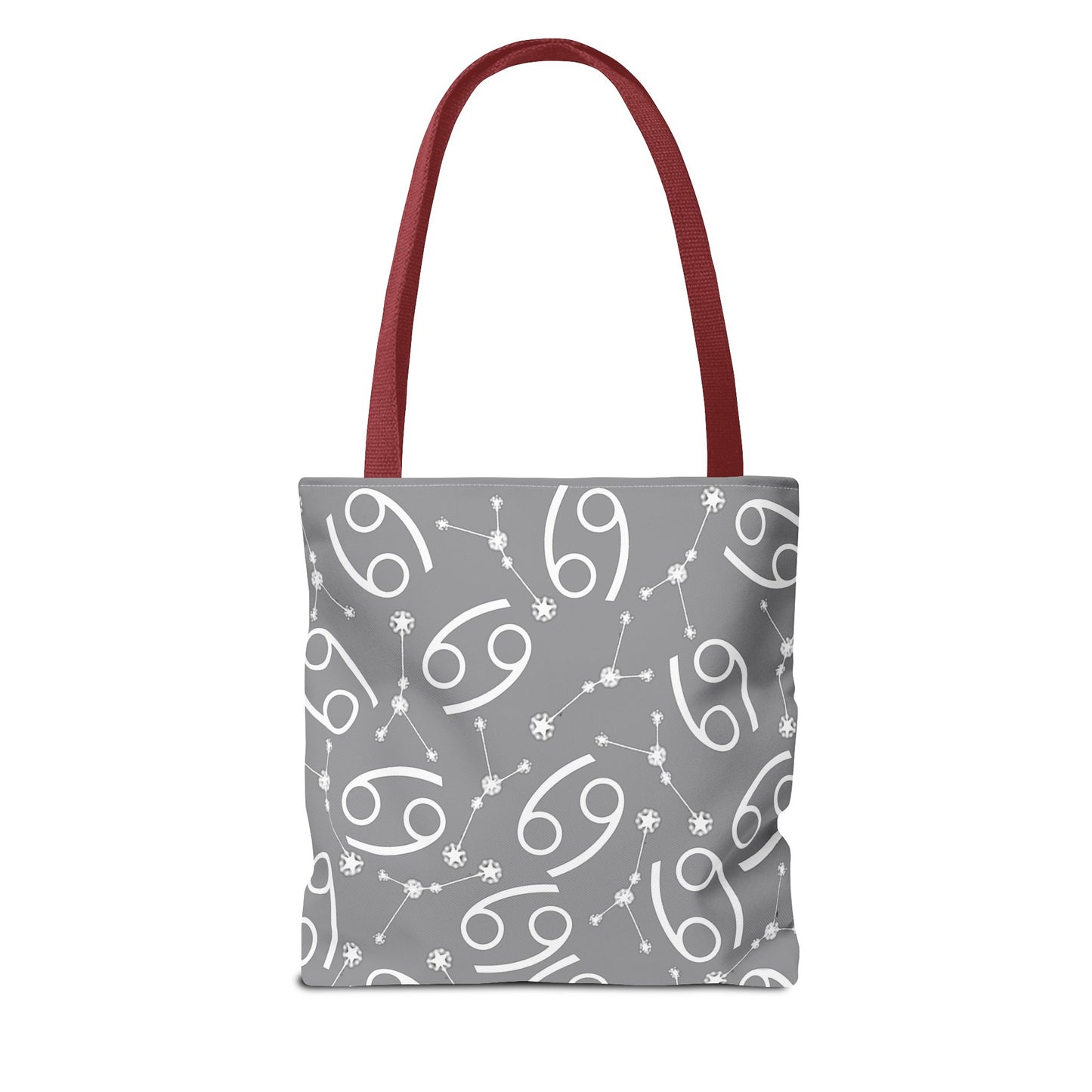 Tote Bag, Cancer Zodiac Sign, AOP, (Grey, White)