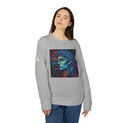 Adidas, Unisex Fleece Crewneck Sweatshirt, Libra, Pop Art, Zodiac