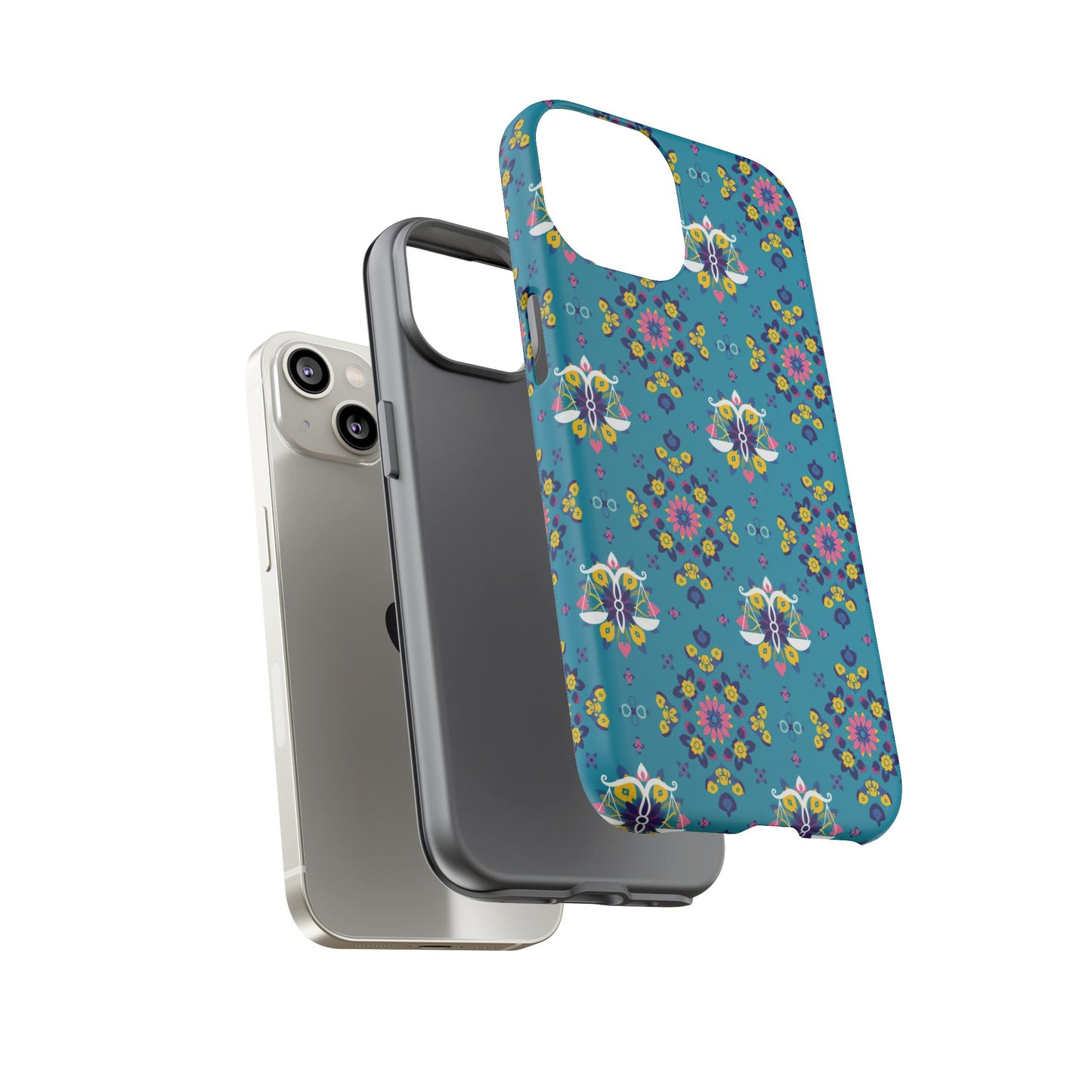Tough Cases, Libra, Zodiac v2, Flower Pattern