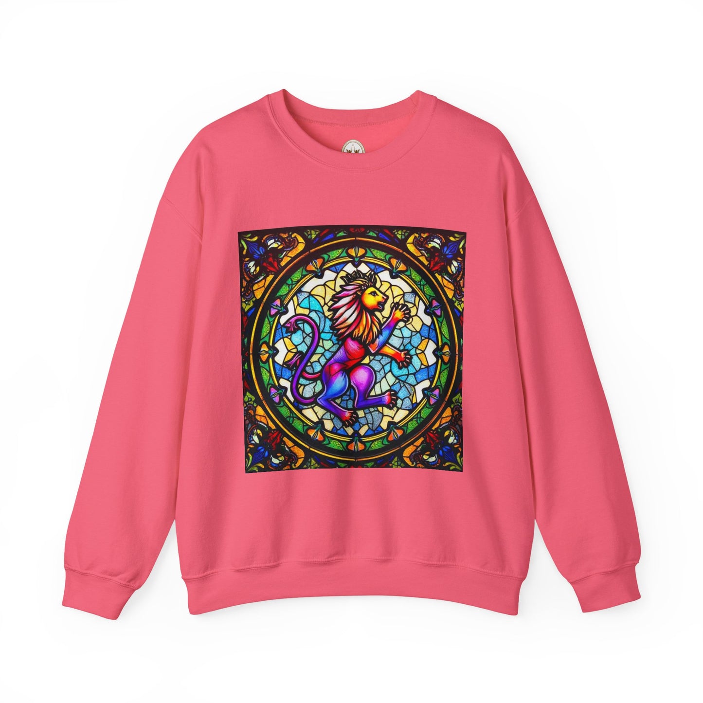 Unisex Heavy Blend™ Crewneck Sweatshirt, Glass, Leo Zodiac Design
