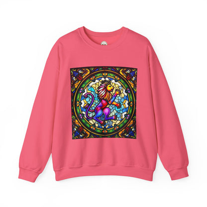 Unisex Heavy Blend™ Crewneck Sweatshirt, Glass, Leo Zodiac Design