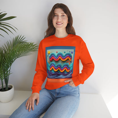 Unisex Heavy Blend™ Crewneck Sweatshirt, Water Painting, Aquarius Zodiac Design