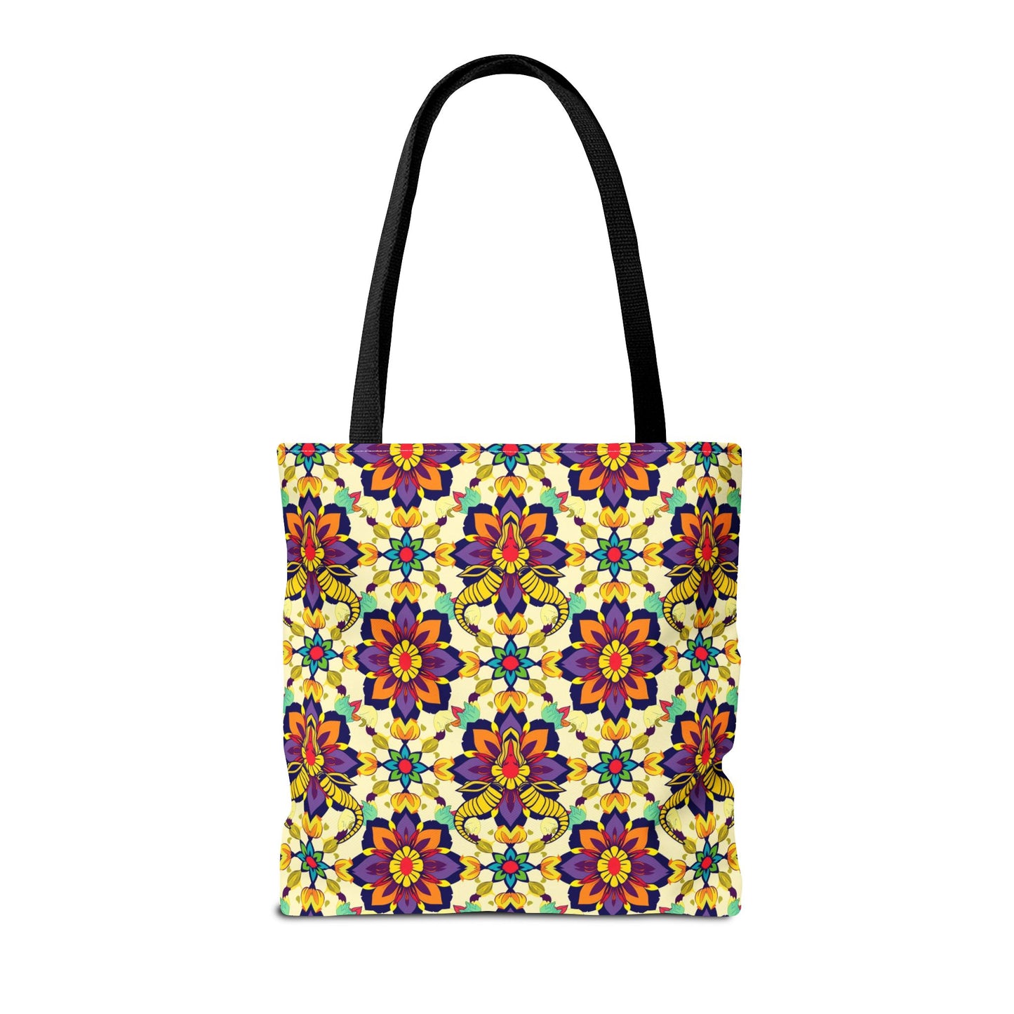 Tote Bag, (AOP), Taurus, Zodiac v5, Flower Pattern