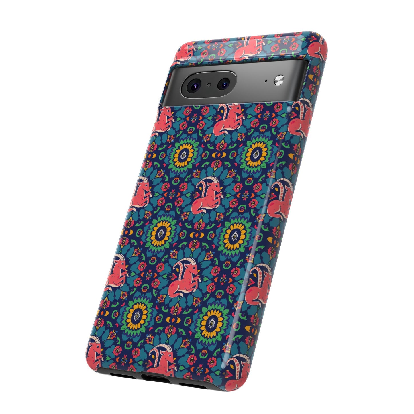 Tough Cases, Capricorn, Zodiac v1, Flower Pattern