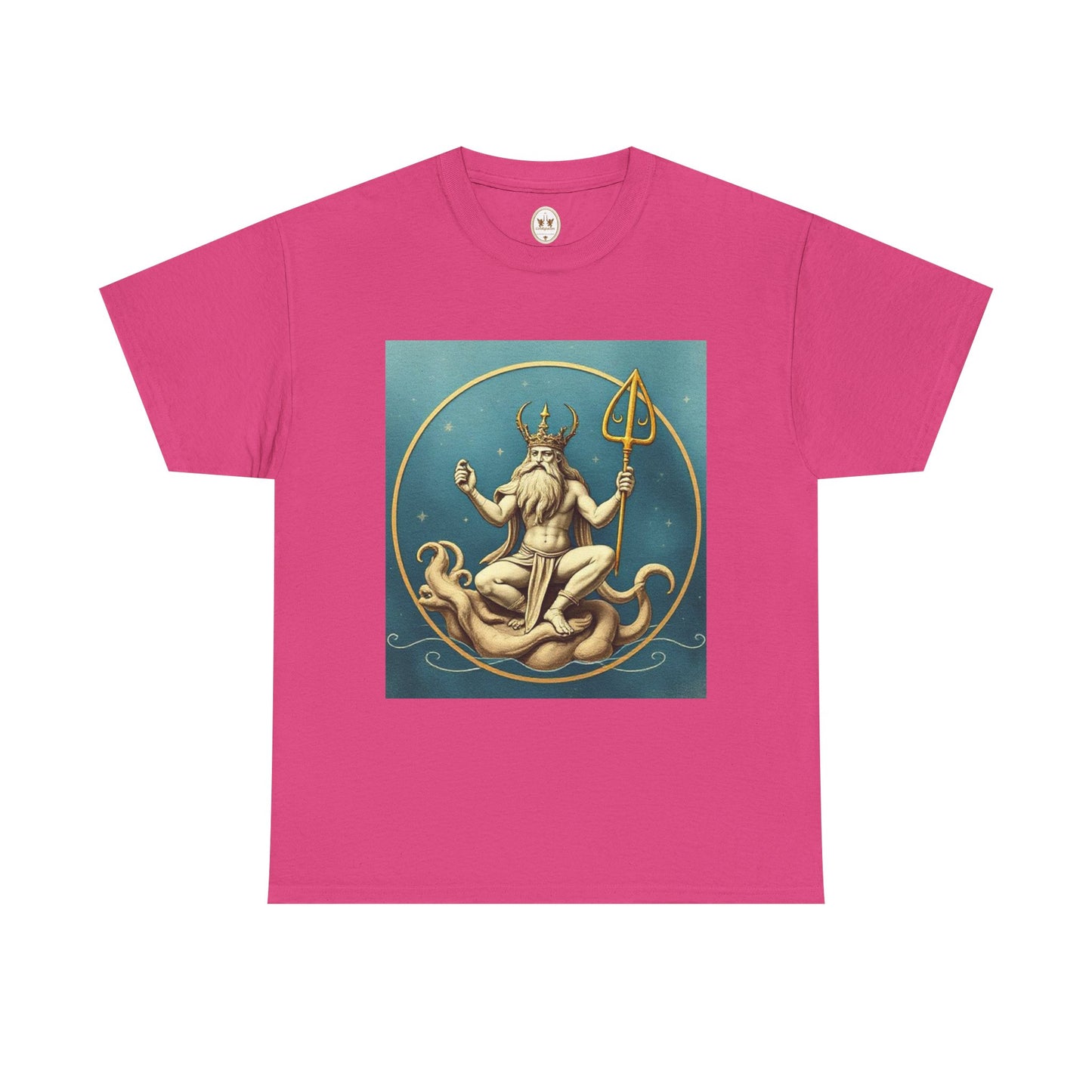 Unisex Heavy Cotton T-Shirt, Aquarius God 2v, Zodiac Design